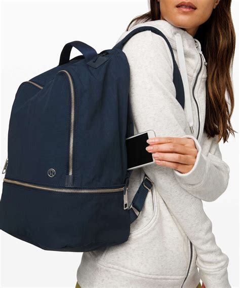 navy lululemon backpack.